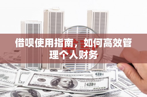 鄂尔多斯借呗使用指南，如何高效管理个人财务