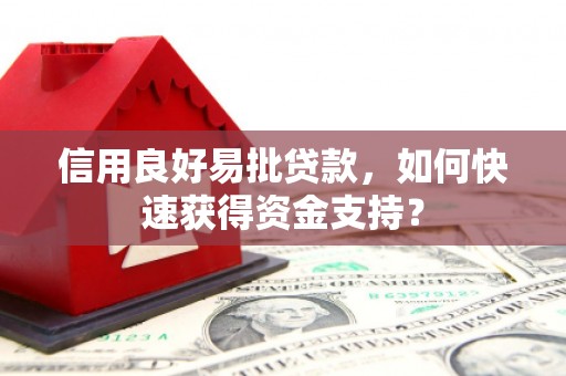 鄂尔多斯信用良好易批贷款，如何快速获得资金支持？