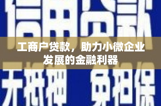 鄂尔多斯工商户贷款，助力小微企业发展的金融利器