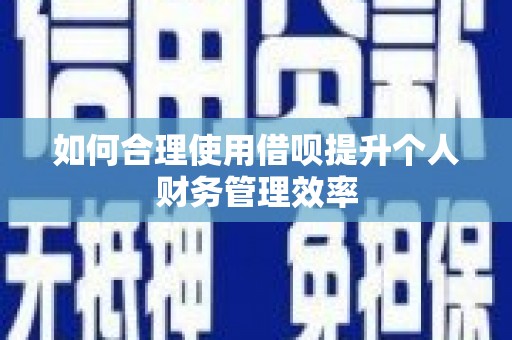 鄂尔多斯如何合理使用借呗提升个人财务管理效率