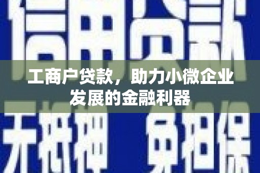鄂尔多斯工商户贷款，助力小微企业发展的金融利器