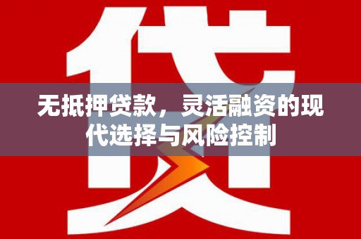 鄂尔多斯无抵押贷款，灵活融资的现代选择与风险控制